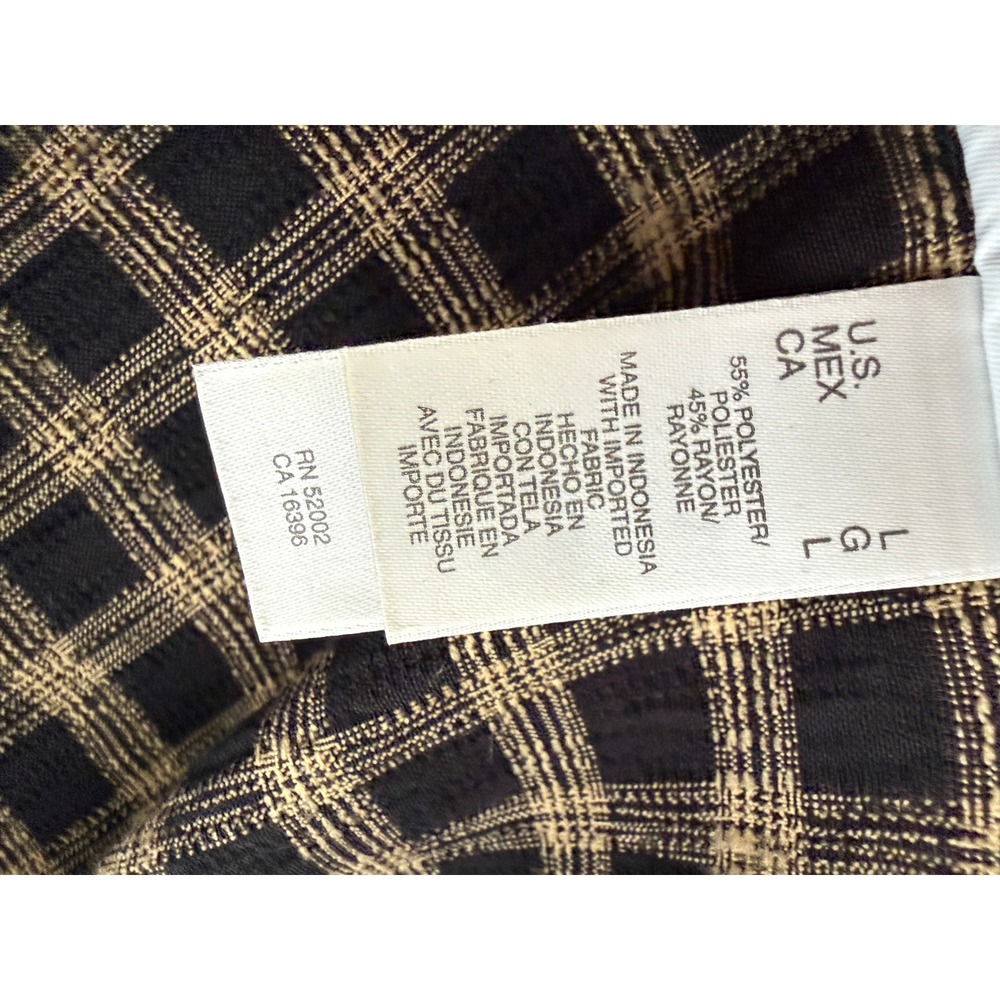 The Villager Plaid Button Front Maxi Shirt Dress 90s Grunge Brown Black - Picture 10 of 15